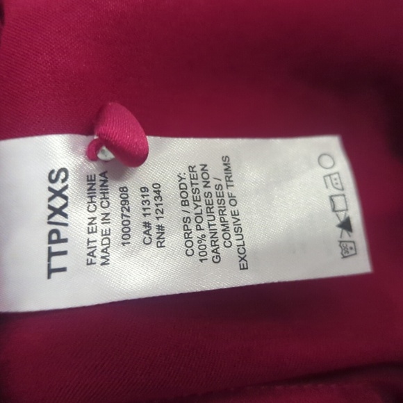 Women's Dynamite Deep Red Satin CollarShirt Dress With Ruching - Size XS XXS New - Picture 6 of 6